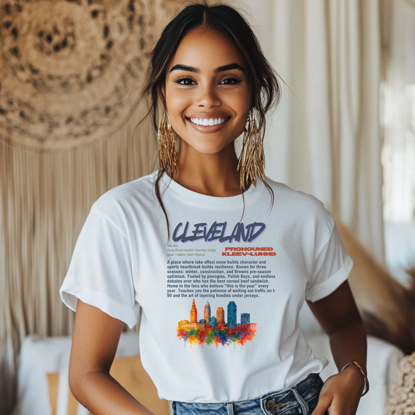Cleveland Pride Humor Skyline City Vibes Hometown Unisex Tee