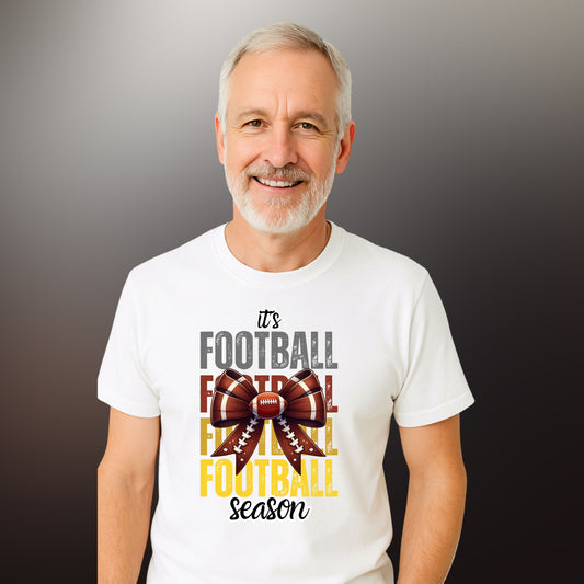 It’s Football Season Bow T-Shirt – Cute Game Day Graphic Tee